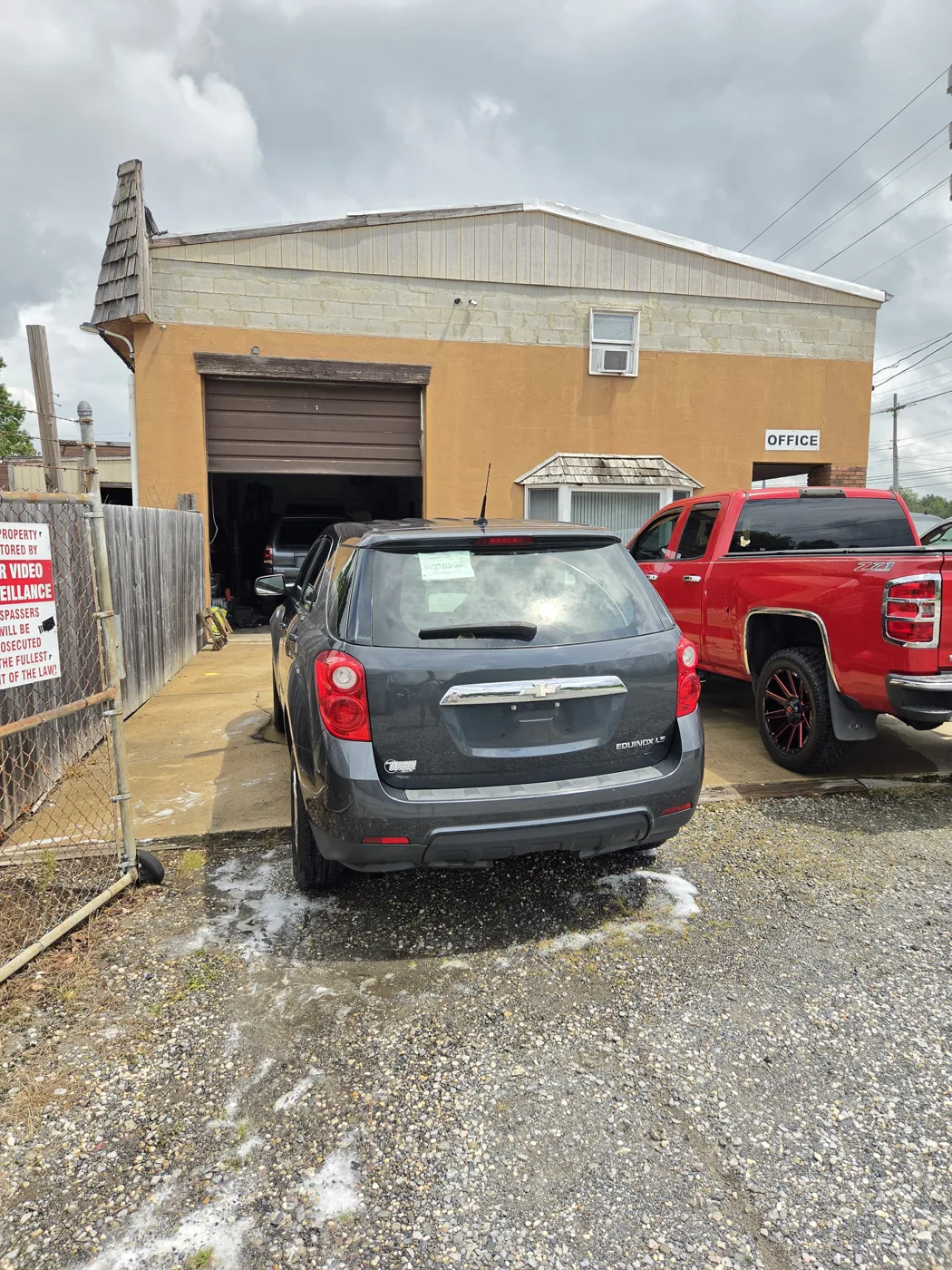 Chevrolet Equinox being detailed on site